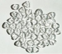 50 9mm Transparent Crystal Leaf Beads